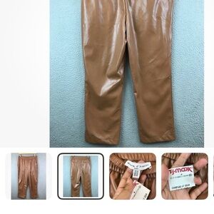 Faux leather brown pants